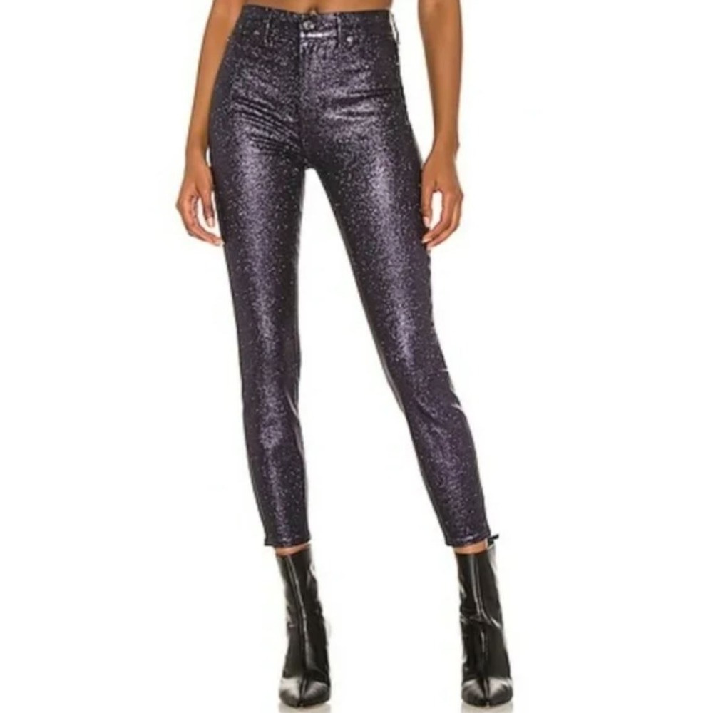 7 For All Mankind jeans women high waist ankle skinny purple W 30 $228